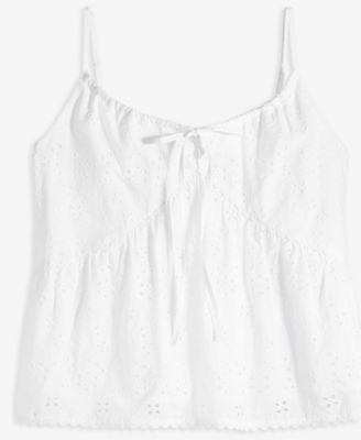 Women's Eyelet Scalloped-Trim Tank, Exclusively at Macy's