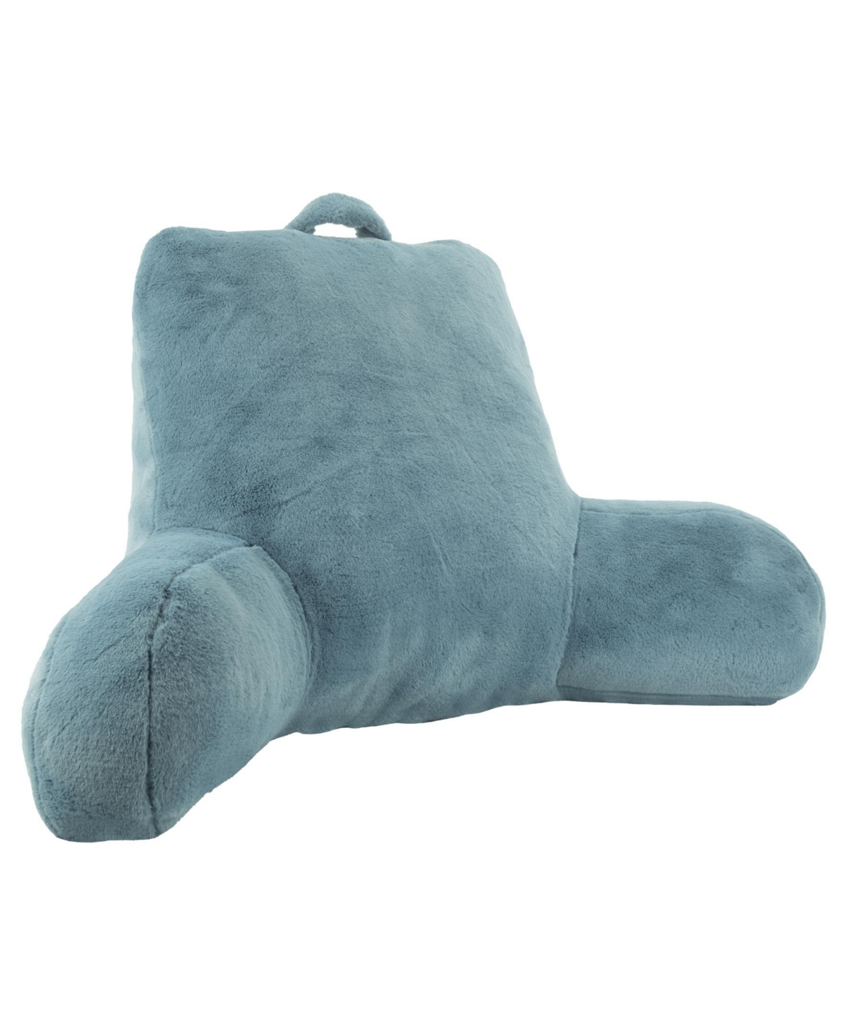 Shop Arlee Home Fashions Sutton Place Faux Rabbit Fur Backrest Pillow 33" X 18" In Canal Blue