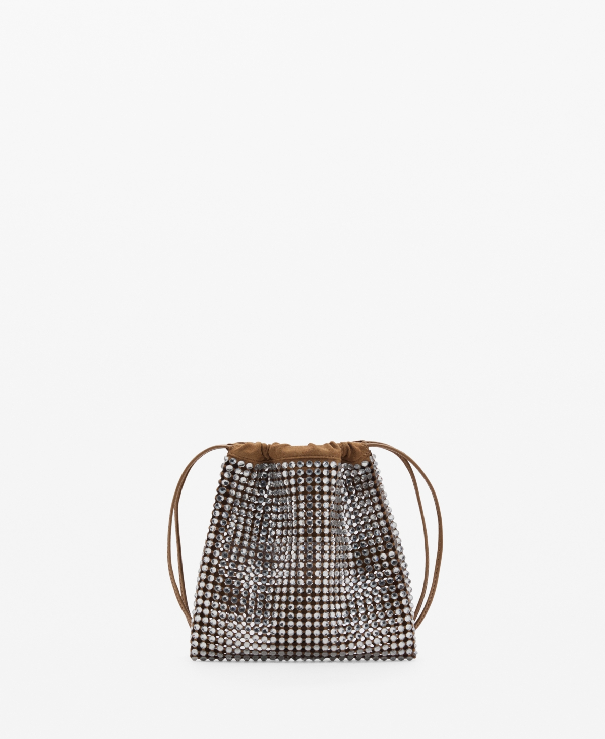 Mango Women's Rhinestone Decoration Handbag In Medium Brown