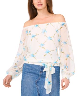 Vince Camuto - Women's Off-the-Shoulder Tied-Hem Blouse