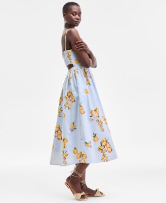 Women's Printed Cutout-Back Midi Dress, Exclusively at Macy's