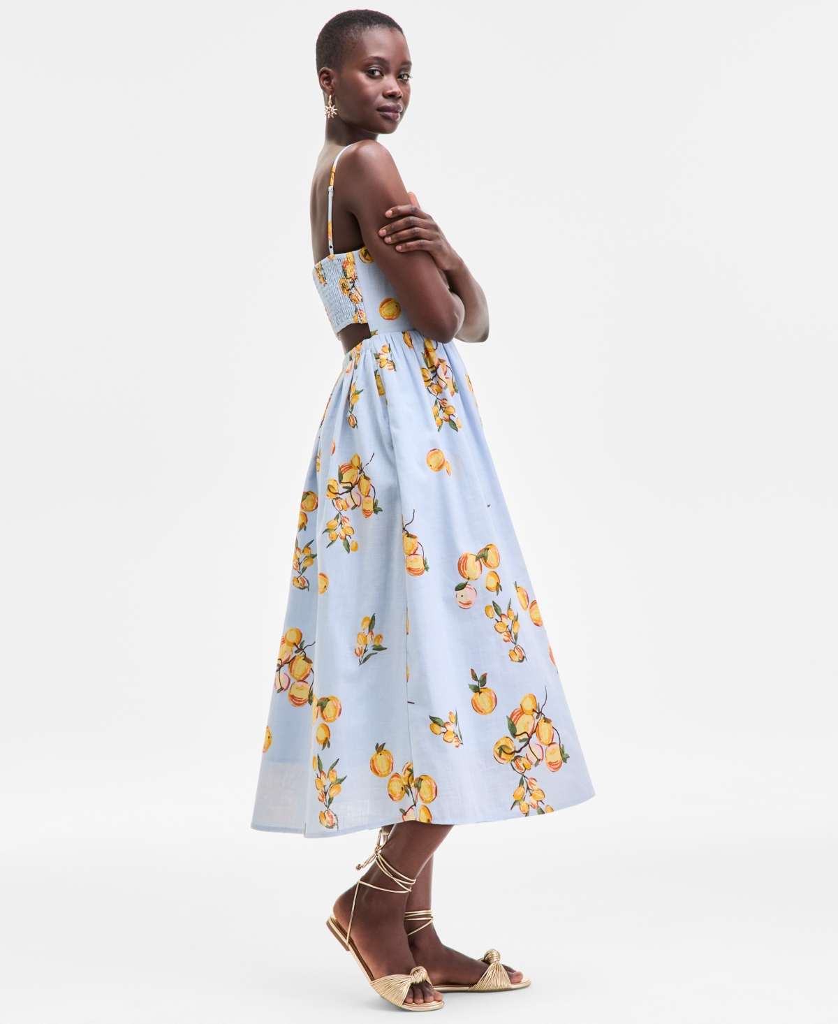 On 34th Women's Printed Cutout-back Midi Dress, Exclusively At Macy's