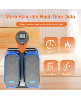 Streamdale Home Office Exercise 330LBS Capacity Mini Stepper with Resistance Bands and LCD Monitor