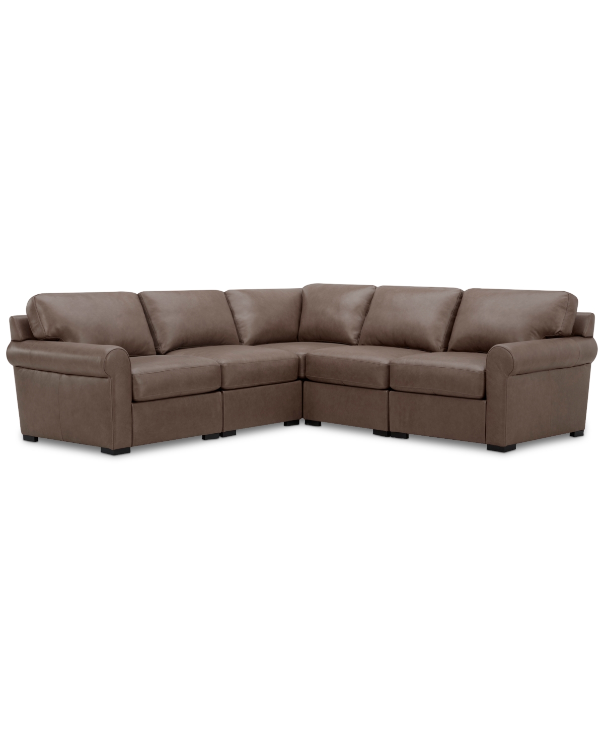Macy's Radley Roll Arm 104" 5-pc. Leather Square Corner L Sectional, Exclusively At
