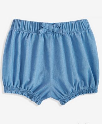Baby Girls Denim Bubble Shorts, Exclusively at Macy's