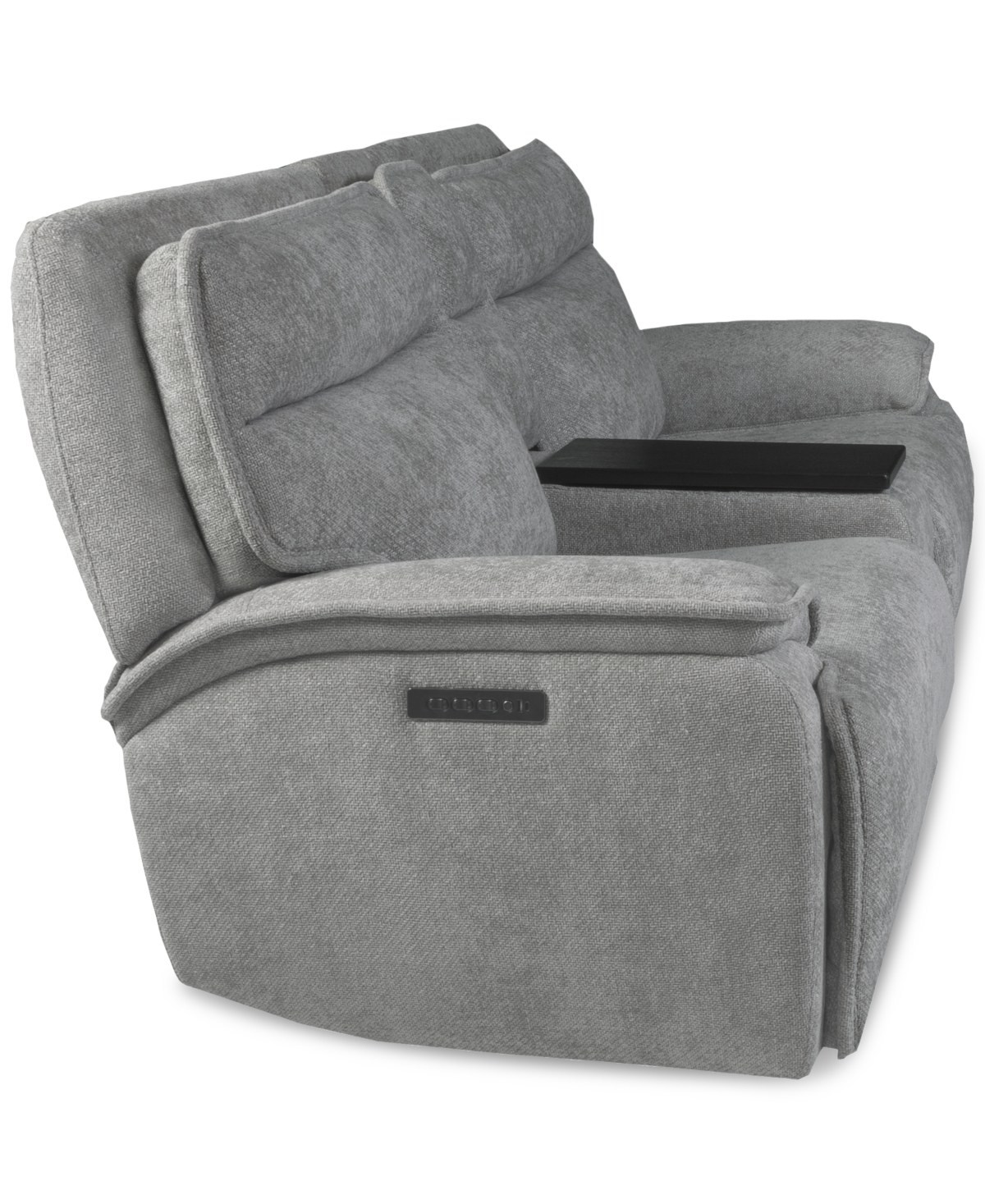 Macy's Ozryn 3-pc. Fabric Sofa With Console And 2 Power Motion Chairs, Exclusively At  In Silver