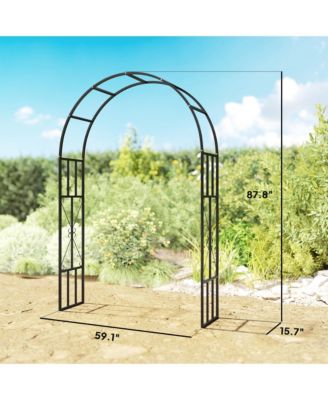 7.3ft Steel Garden Arch Trellis, Garden Arbor for Climbing Plants