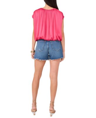 Women's Shirred Sleeveless Bubble Top  