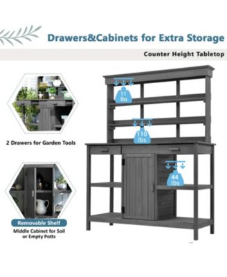 Streamdale 66" Farmhouse Potting Bench with Storage