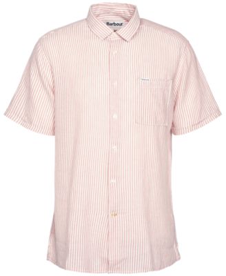 Men's Deerpark Linen Short Sleeve Striped Button-Front Shirt