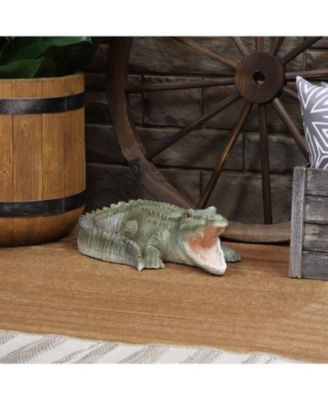 Chloe the Crabby Crocodile Realistic Polystone Garden Statue Decor for Indoor or Outdoor Use - 18"