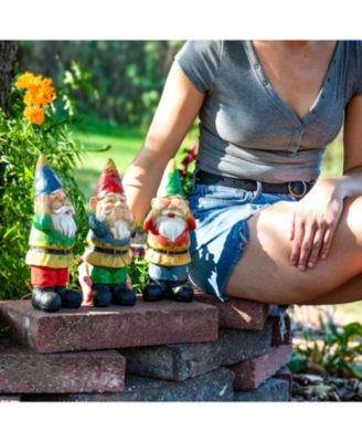 Three Wise Garden Gnomes - Hear, Speak, and See No Evil Set - Outdoor Lawn Statues