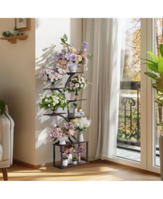 Vintage Tree-Shaped Metal Plant Flower Holder Multiple Shelves Display Stand