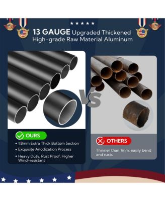 Bravery 25ft 13 Gauge Sectional Flag Pole Kit Aluminum for Outside House Inground Yard Garden Residential