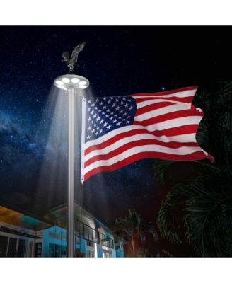 Bravery 30' Aluminum 13Gauge Sectional Flag Pole Kit w/ Solar Powered Light US Flag Eagle Topper for Outside House Outdoor