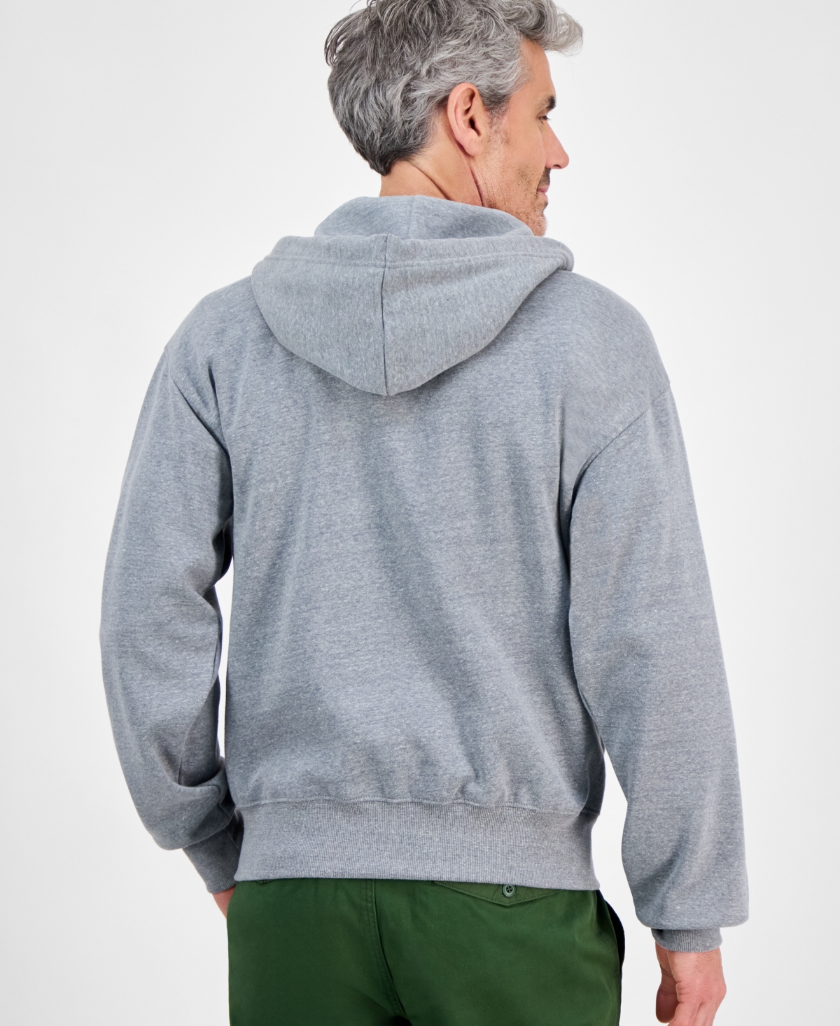 Shop The North Face Men's Evolution Full-zip Logo Hoodie In Medium Gray Heather
