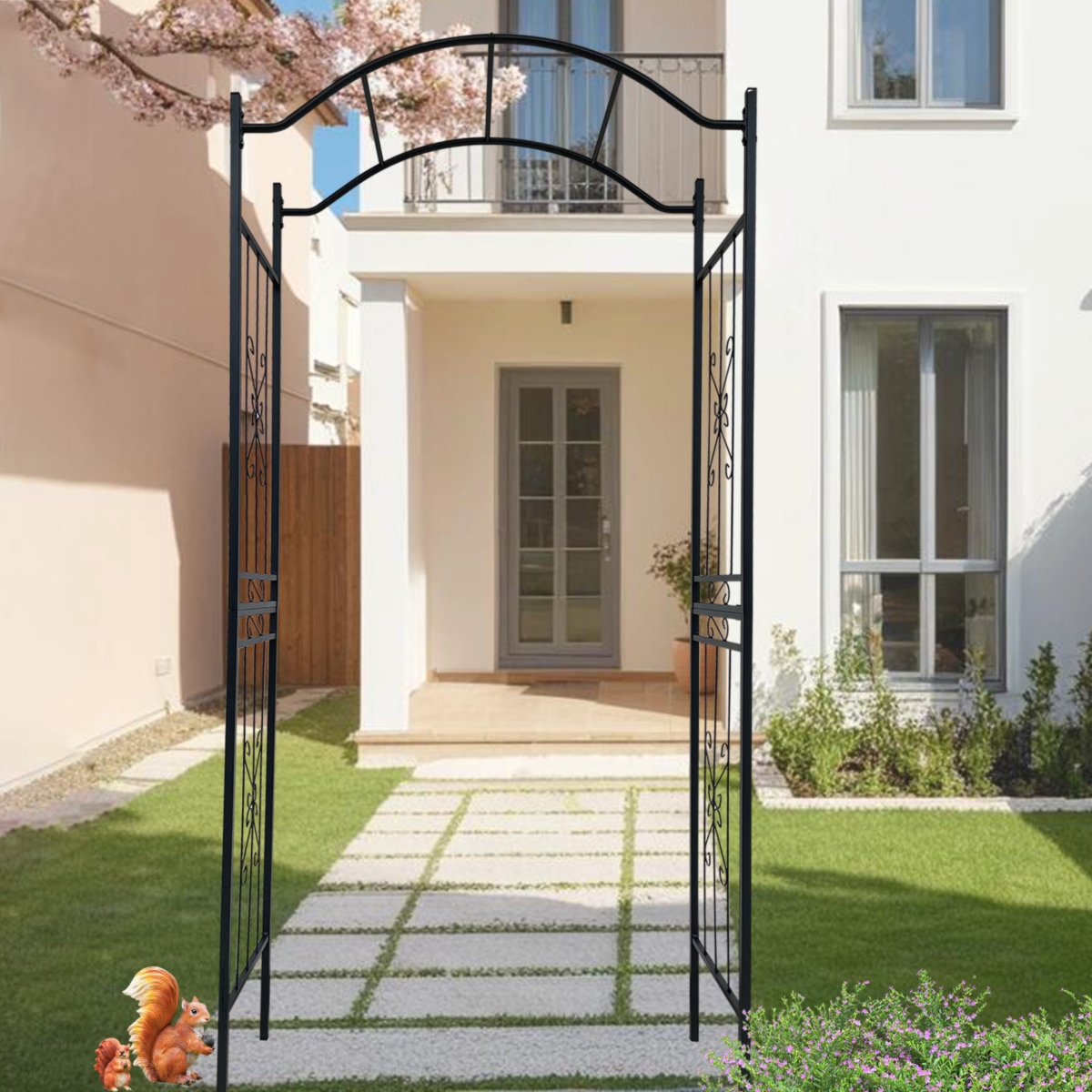 Streamdale Black Metal Garden Arch (3.6' x 1.5' x 7.5')