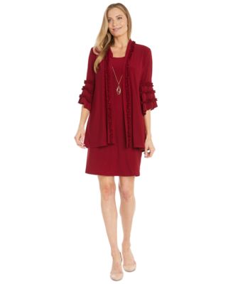 R & M Richards - Women's Two-Piece Bell-Sleeve Jacket & Dress