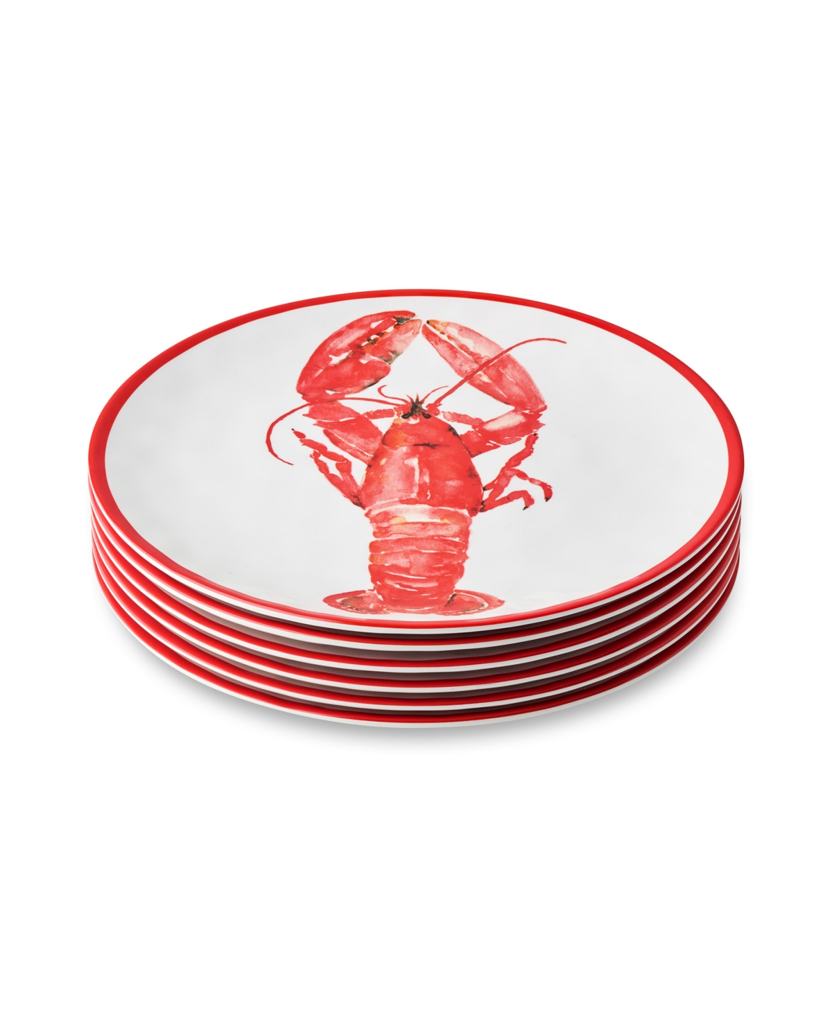 Beach House Lobster Melamine 6-Pc. Dinner Plates, Service for 6