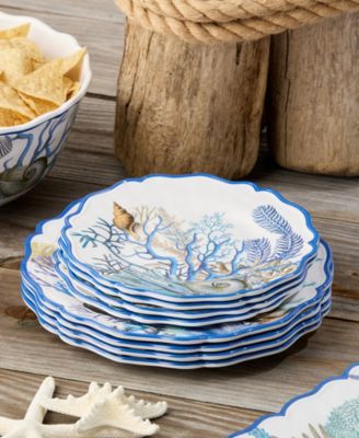 Blue Lagoon Melamine 4-Pc. Salad Plates, Service For 4