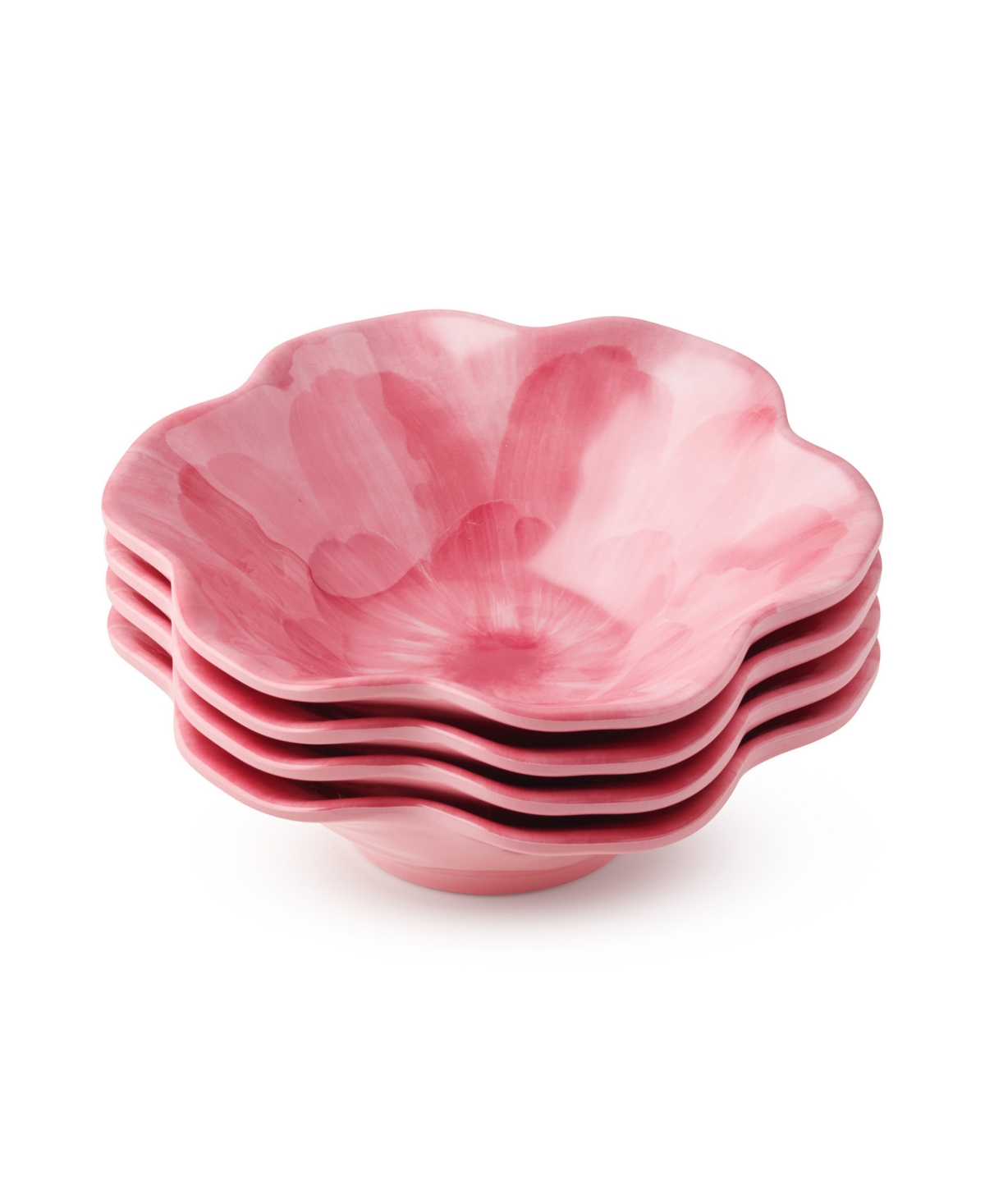 Wildflower 3-d Floral 4-Pc. All-Purpose Bowls, Service for 4 - Pink