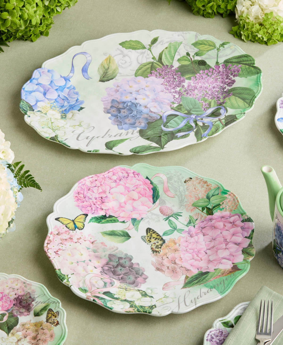 Certified International Garden Path Melamine 2pc Platter Set In No Color