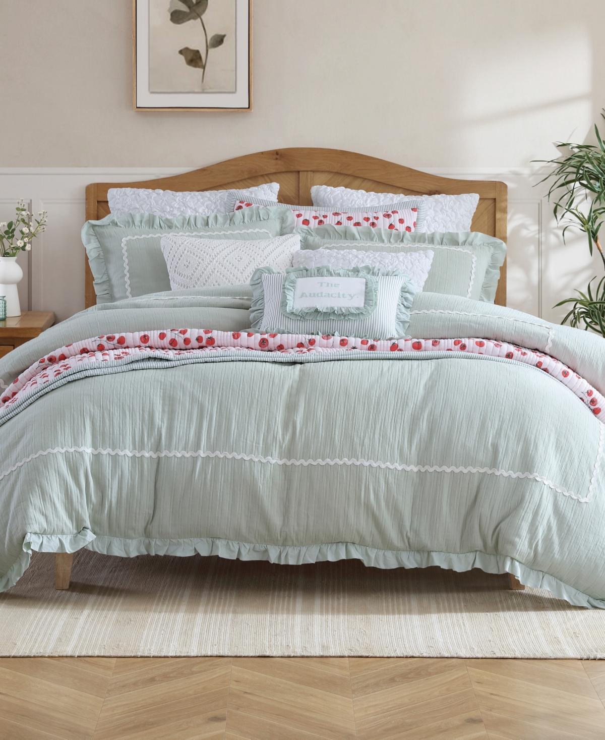 Chf Rene Ruffle 3-pc. Comforter Set, King In Green