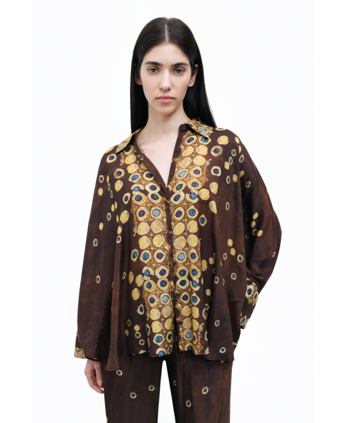 Women's Flowy Printed Shirt - Multi-colored
