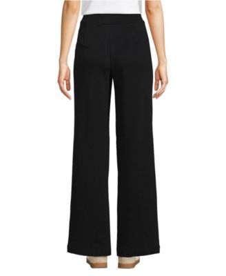Women's Petite Sport Knit High Rise Pleated Wide Leg Pants