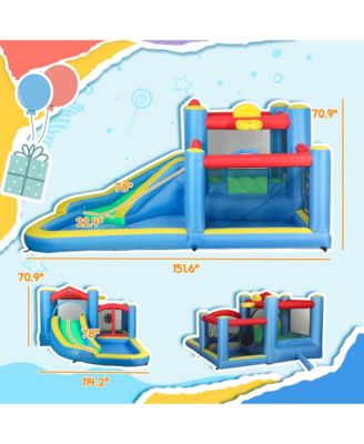 Inflatable Water Slide Bounce House w/ 550W Blower 12.6' x 9.5' x 5.9'