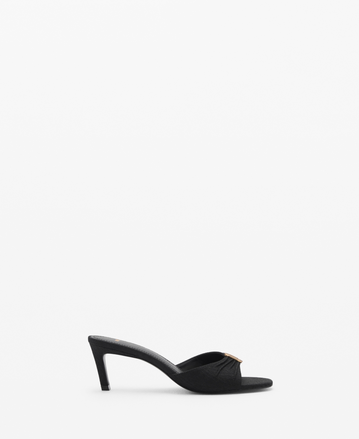 MANGO WOMEN'S METALLIC DETAIL HEELED SANDALS 