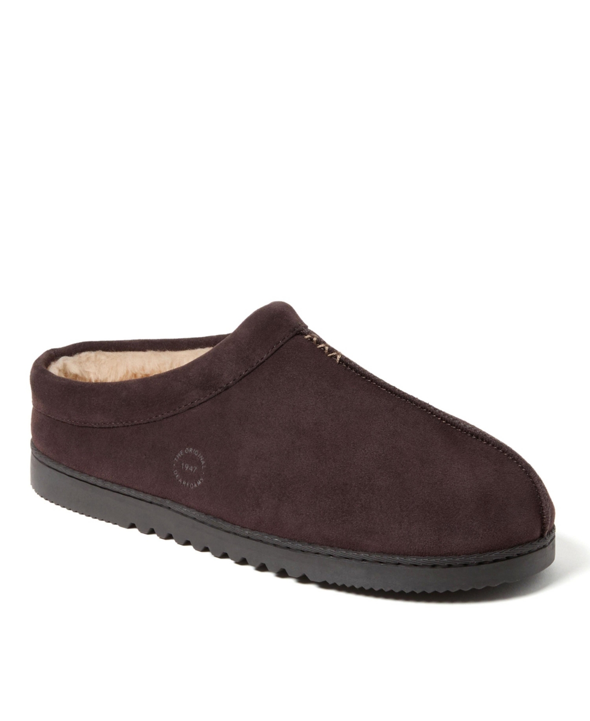 Men's Dean Genuine Suede Clog House Shoe Slipper - Coffee