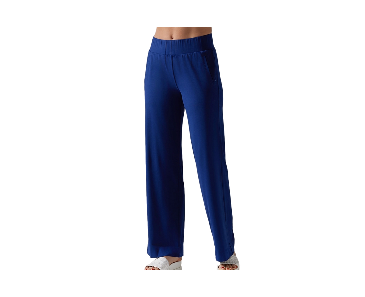 Women's Brushed Tec Knit Wide Leg Pant - Deep navy