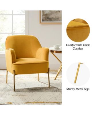 Barbara Wooden Arm Chair with Metal Legs