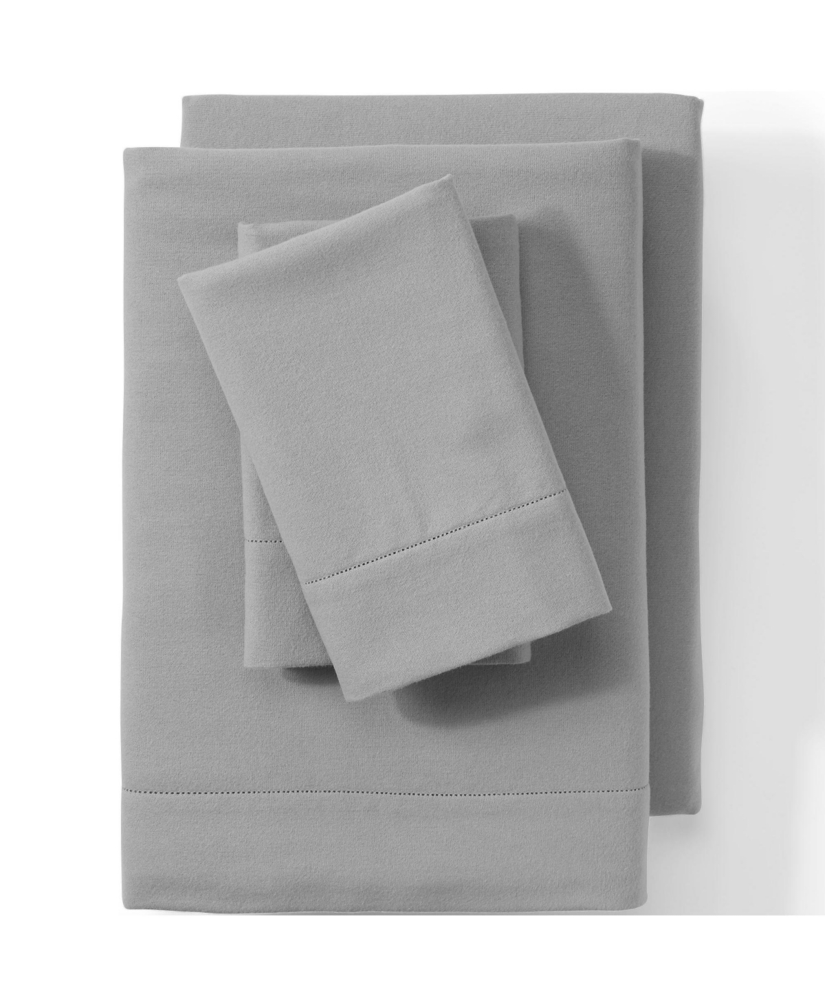 Lands' End Luxe Flannel Bed Sheet Set - Ultimate gray