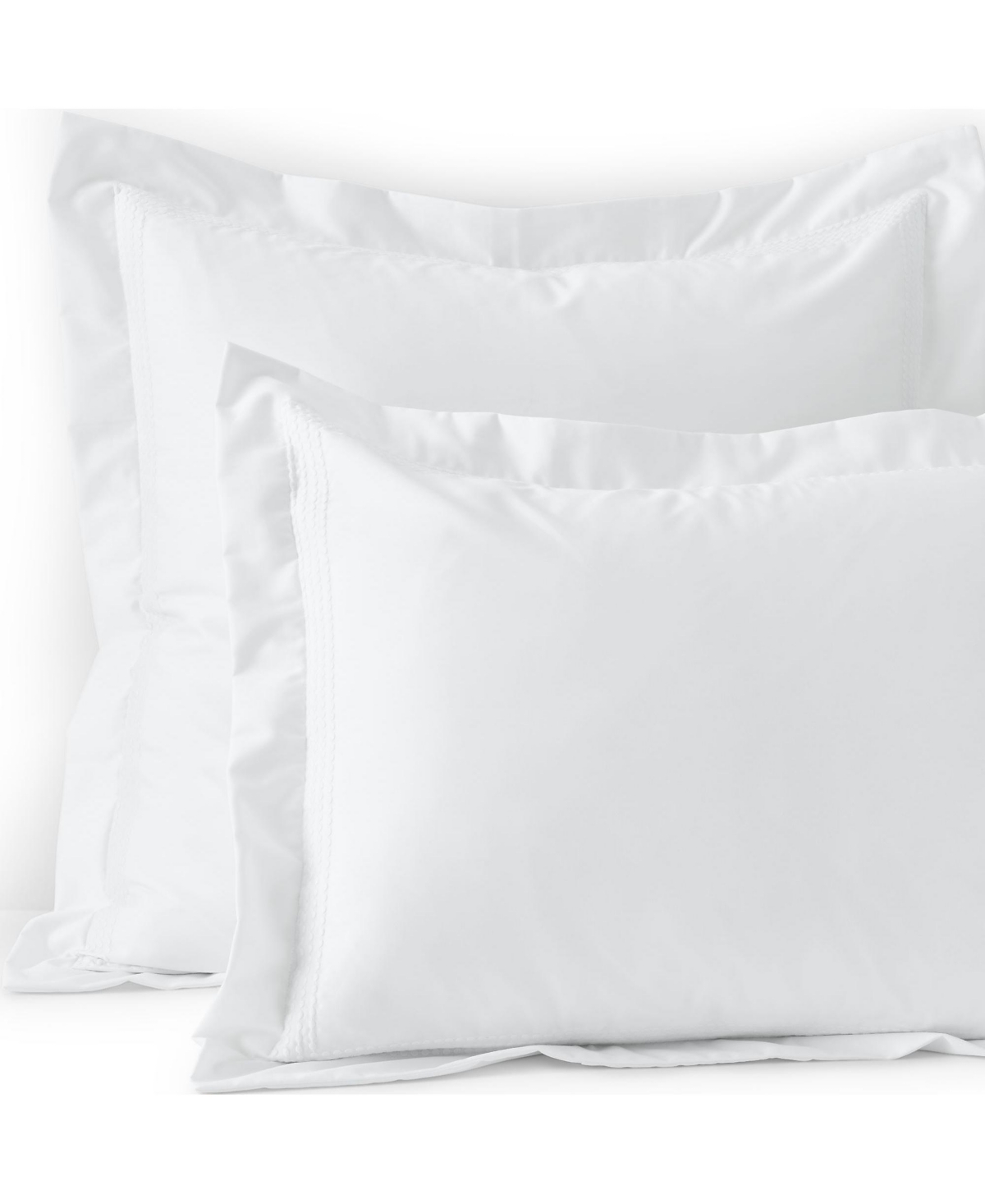 400 Thread Count Premium Supima Cotton No Iron Sateen Embroidered Pillow Sham - White dots