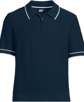 Men's Short Sleeve Cooling Zip Sweater Polo