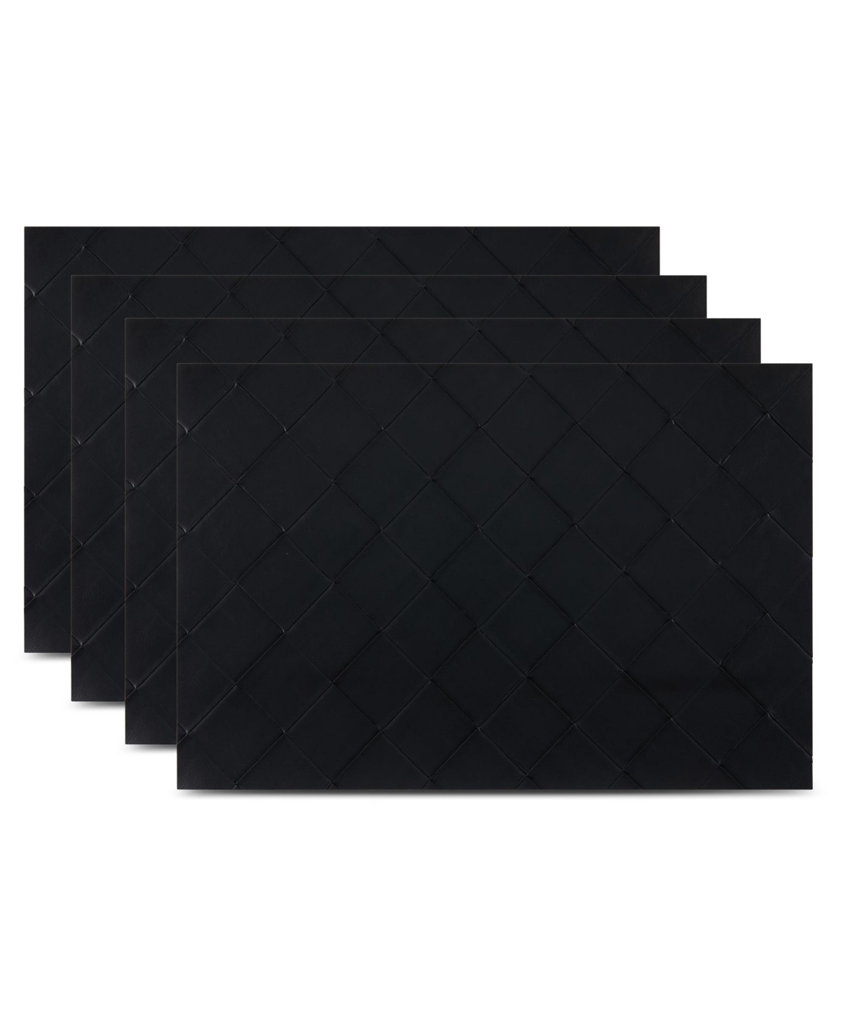 Modena Reversible Premium Leather 12" x 18" Rectangular Placemats Set of 4 - Linen