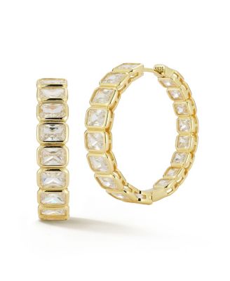 Plated Sterling Statement Eternity Hoops