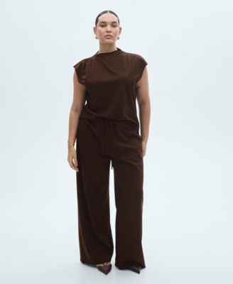 Women's Elastic Waist Wide Leg Trousers