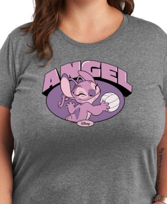 Plus Size Lilo Stitch Angel Volleyball Graphic T-Shirt