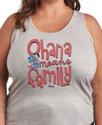 Plus Size Lilo Stitch Ohana Means Family Graphic Tank Top
