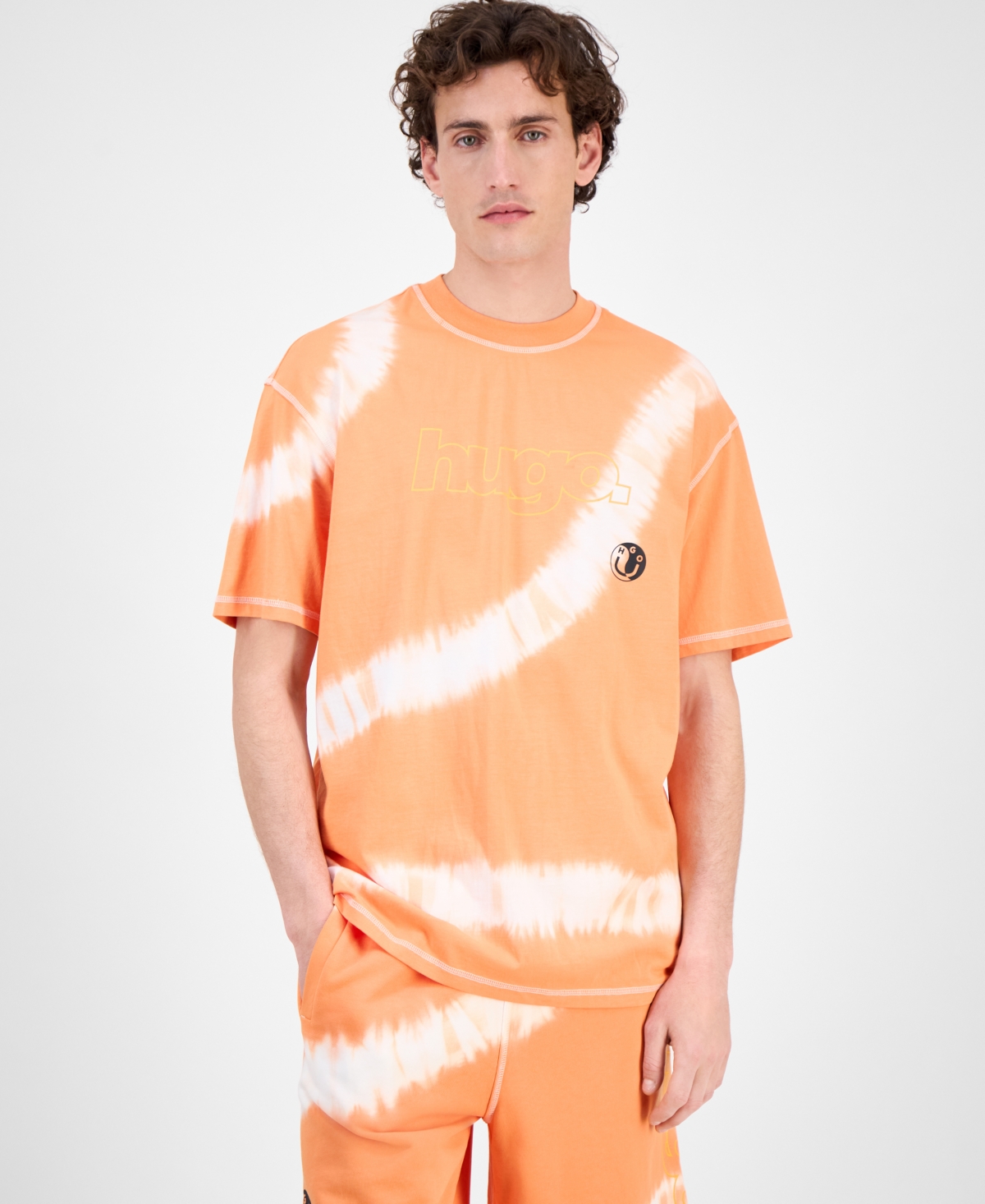 Hugo Boss Men's Nodyem Logo Graphic Tie-dye Cotton T-shirt