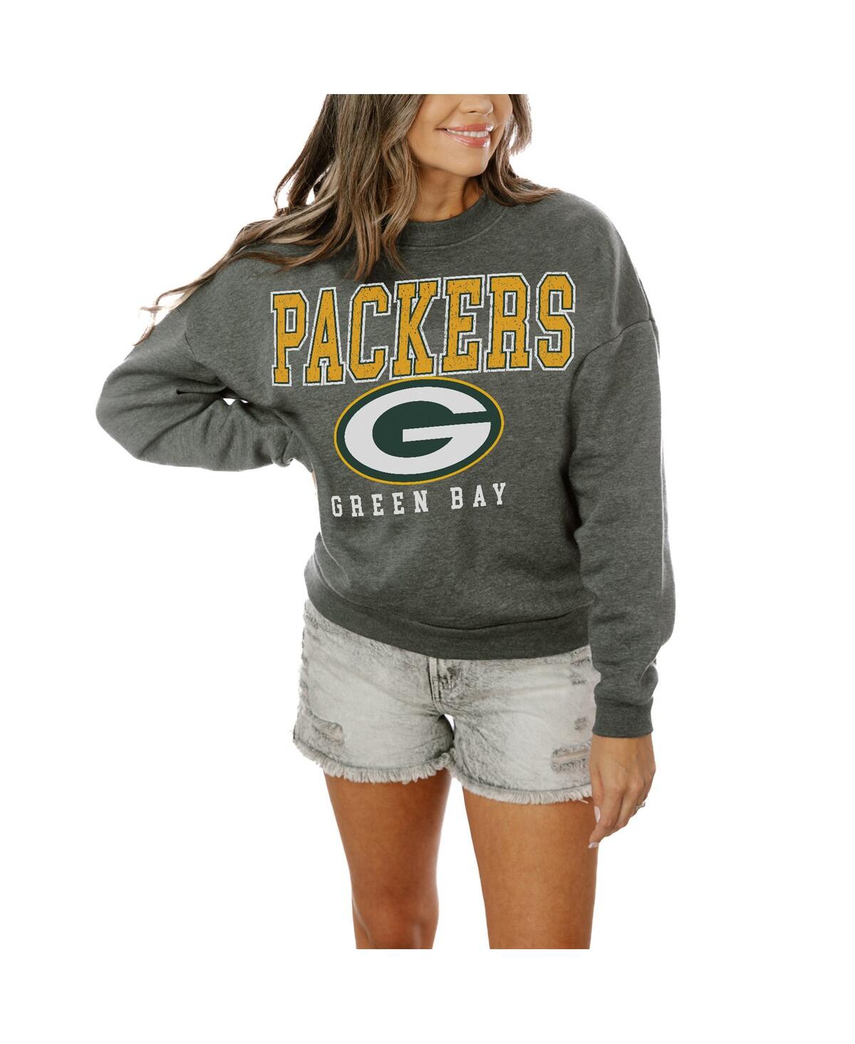 Women's Charcoal Green Bay Packers Bring The Energy Pullover Sweatshirt - Charcoal