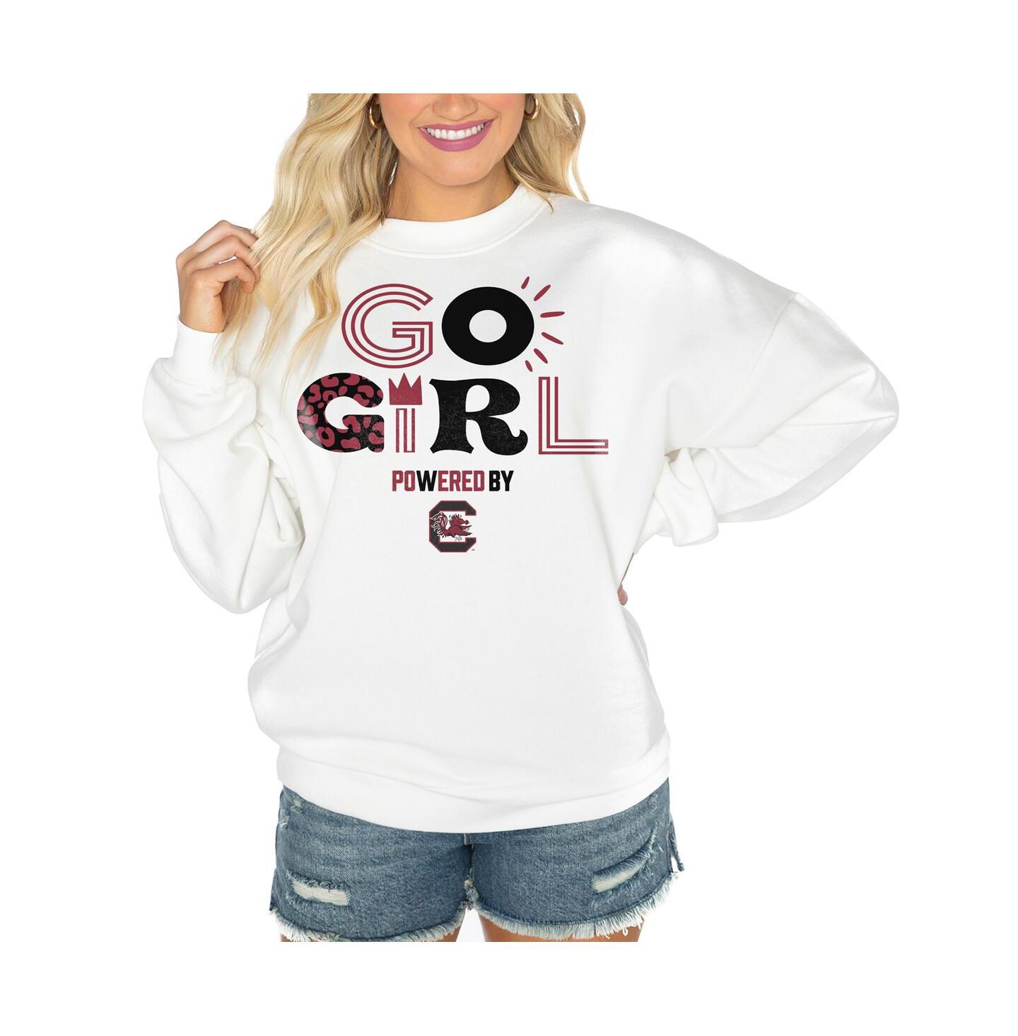 Женская толстовка Gameday Couture White South Carolina Gamecocks PoweredBy Go Girl Premium Pullover — фото 1