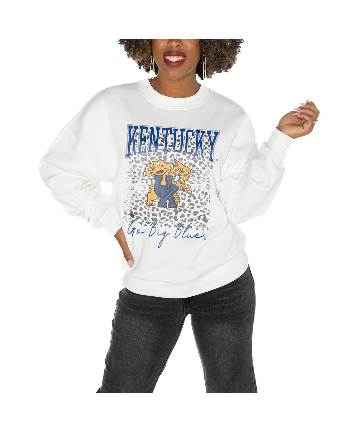 Shop Gameday Couture Women's White Kentucky Wildcats Drop Shoulder Fleece Drop Pullover Sweatshirt