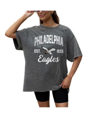 Gameday Couture - Women's Grey Philadelphia Eagles Throwback Oversized Snow Wash T-Shirt