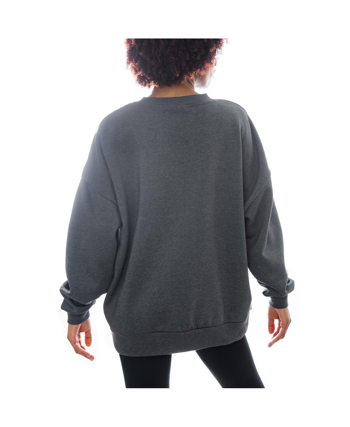 Gameday Couture Women's Charcoal Houston Texans Long Weekend Crewneck Pullover Sweatshirt In Charcoal
