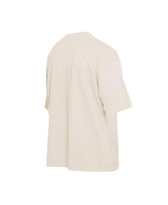 New Era Men's Cream Cincinnati Reds Cooperstown Collection Oversized Throwback Distressed T-Shirt