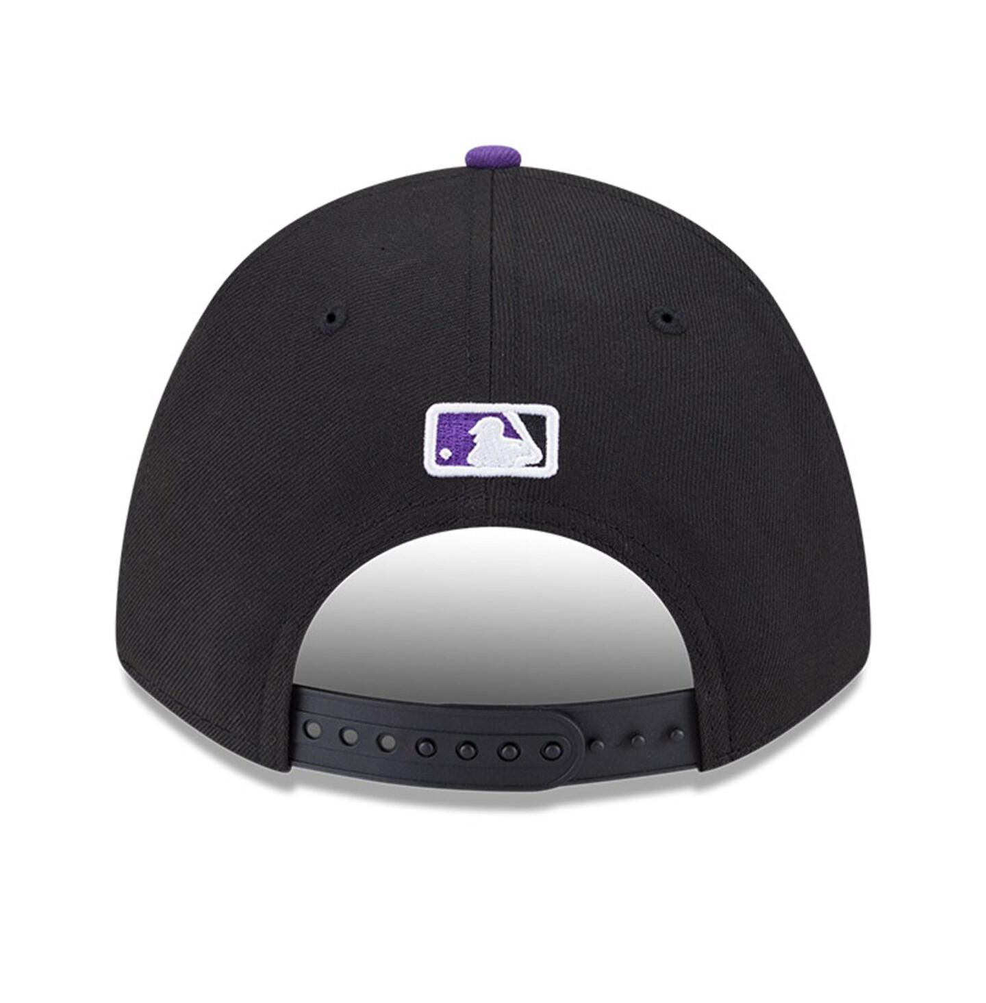 Мужская кепка New Era Black Colorado Rockies Player Replica 9FORTY Adjustable Hat — фото 2